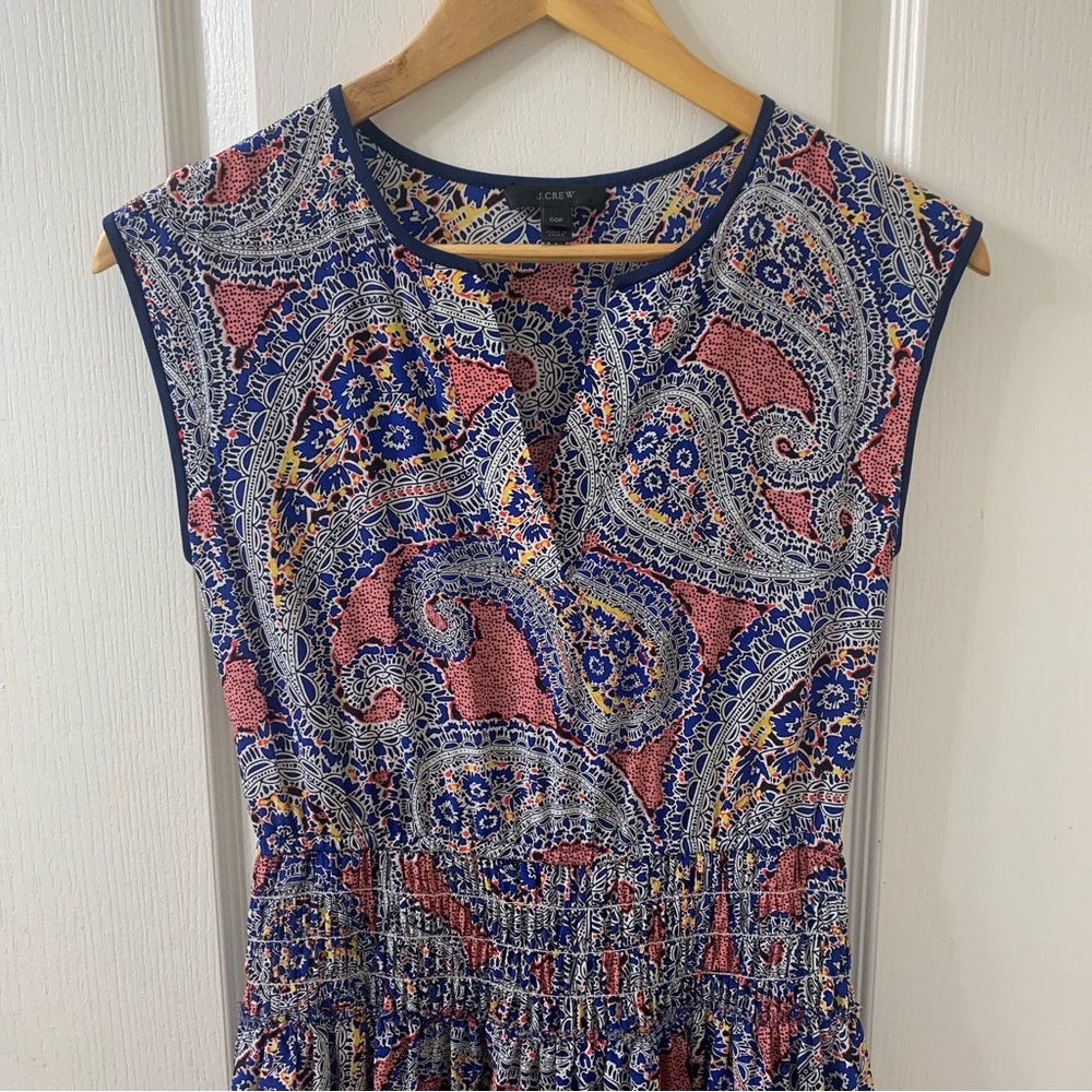 J. Crew Women's Petite 00P Silk Paisley Mini Dress - Picture 4 of 15